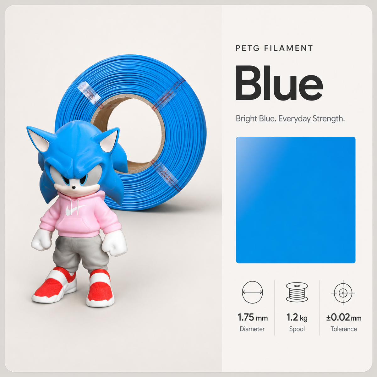 Everyday Essential PETG 3D Filament 1.75mm - Classic Finish (1KG)