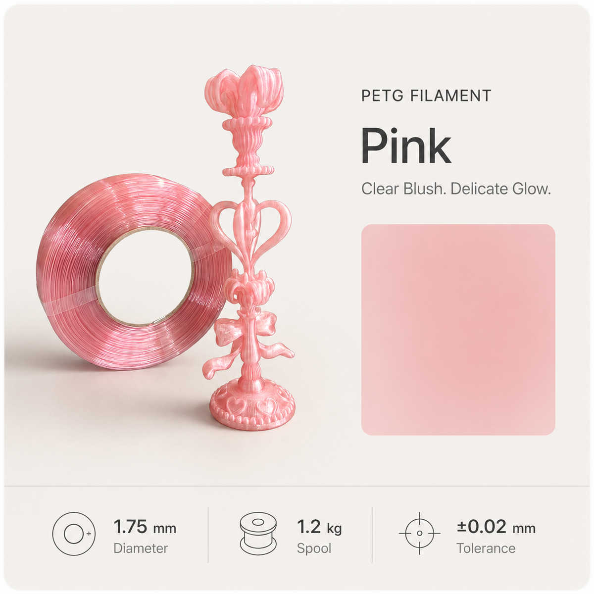 Premium PETG 3D Filament 1.75mm - Silk Finish (1KG)