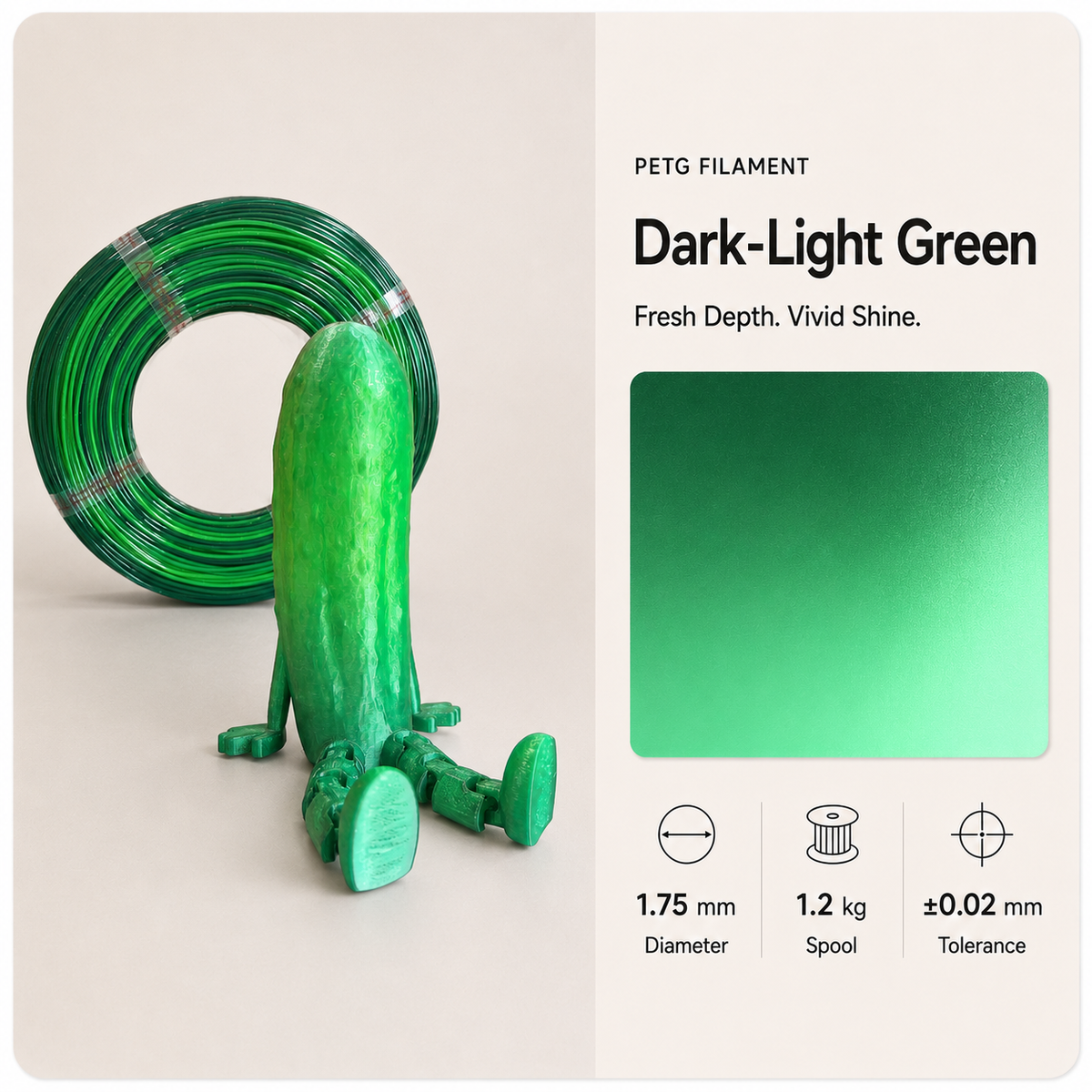 Premium PETG 3D Filament 1.75mm - Dual-Color Finish (1KG)