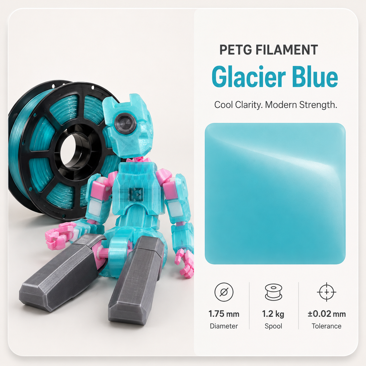 Premium PETG 3D Filament 1.75mm - Silk Finish (1KG)