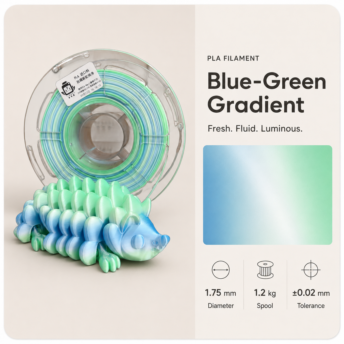 Premium PLA 3D Filament 1.75mm - Dual-Color Finish (1KG)