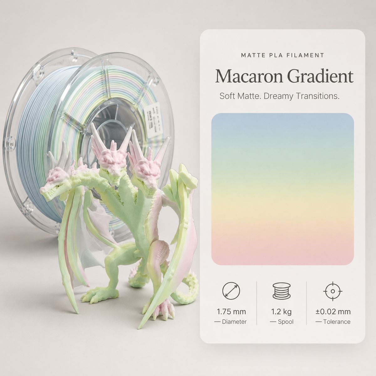 Premium PLA 3D Filament 1.75mm - Dual-Color Finish (1KG)