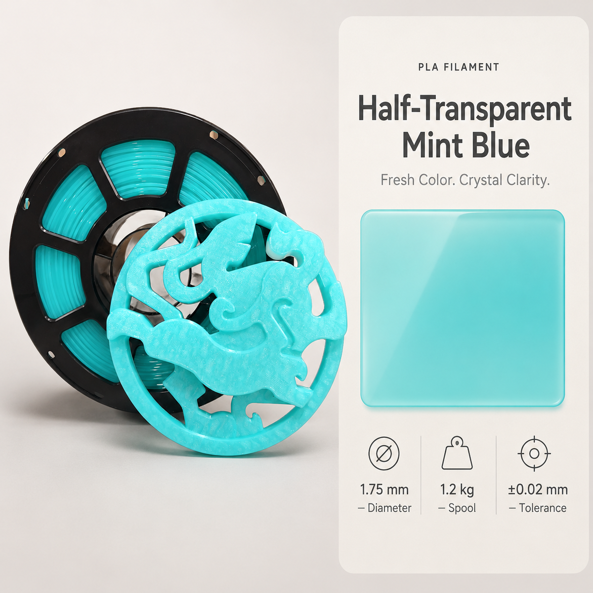 Premium PLA 3D Filament 1.75mm - Crystal Finish (1KG)