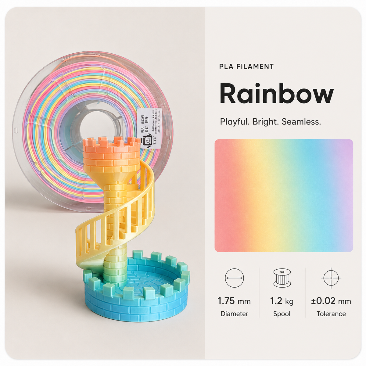 Premium PLA 3D Filament 1.75mm - Dual-Color Finish (1KG)