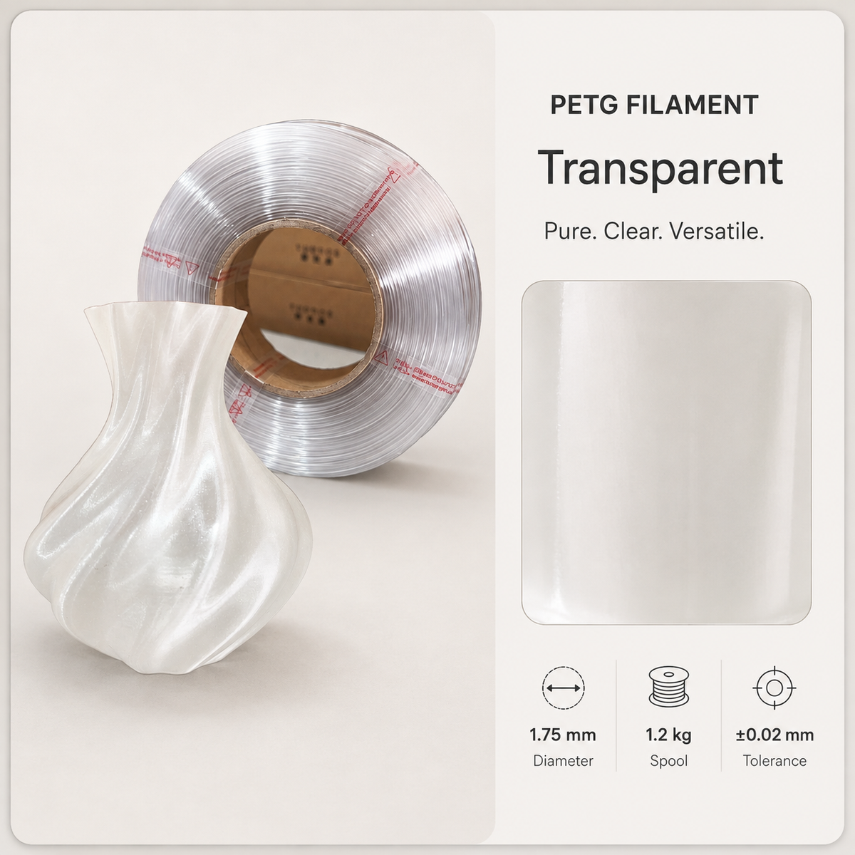 Premium PETG 3D Filament 1.75mm - Dual-Color Crystal Finish (1KG)
