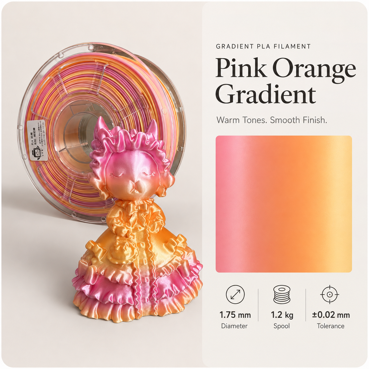Premium PLA 3D Filament 1.75mm - Dual-Color Finish (1KG)
