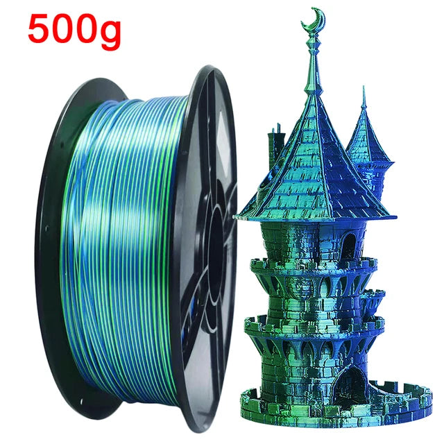 Organic Dual Color Silk PLA Filament 1.75mm | Two-Tone Pearlescent Finish
