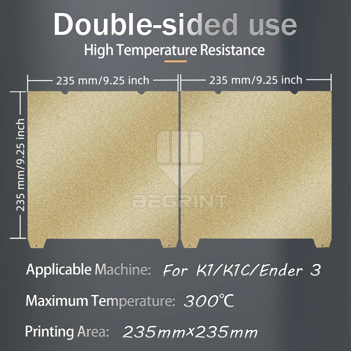 Double-Sided Build Plate | For Creality K1 & Ender (235x235mm)