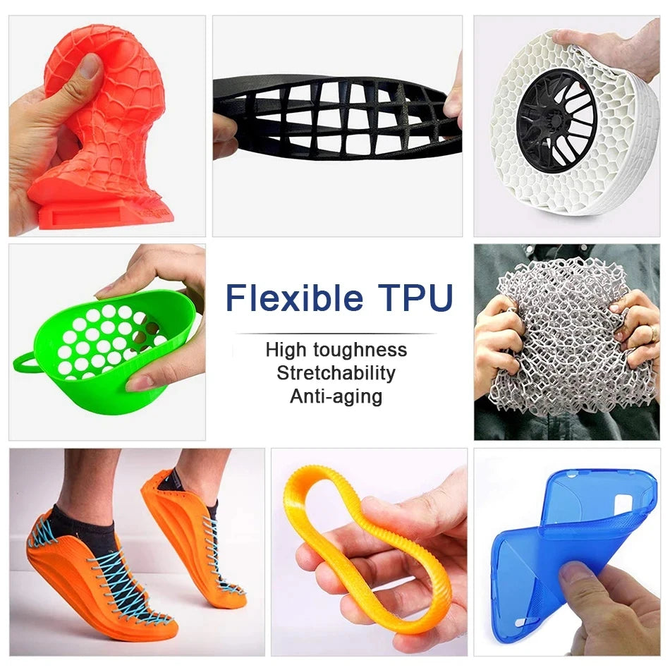 Premium 1KG TPU Flexible Filament 1.75mm | 95A Hardness | Glow Effect