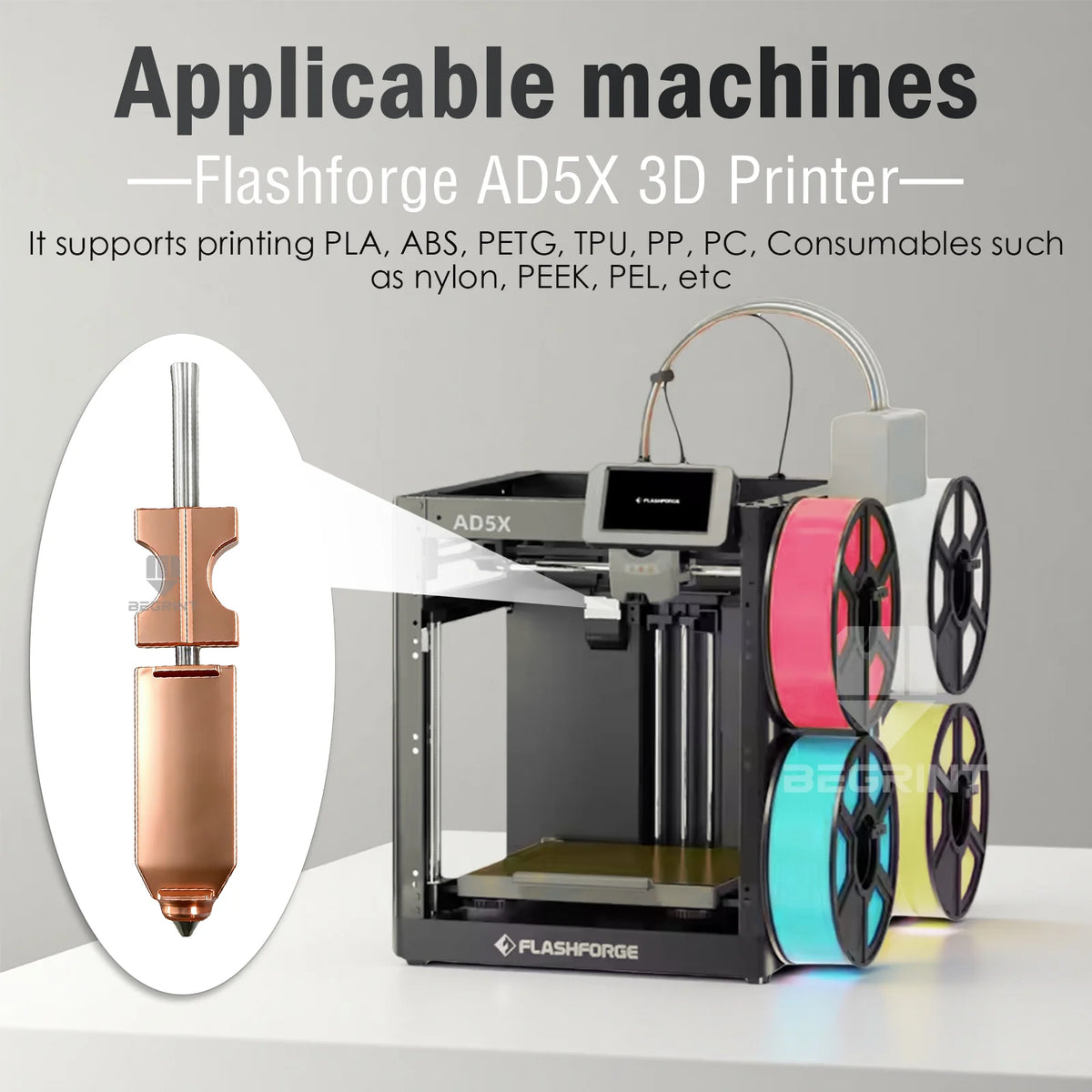Upgraded 0.4mm Hotend Nozzle Kit | For Flashforge AD5X