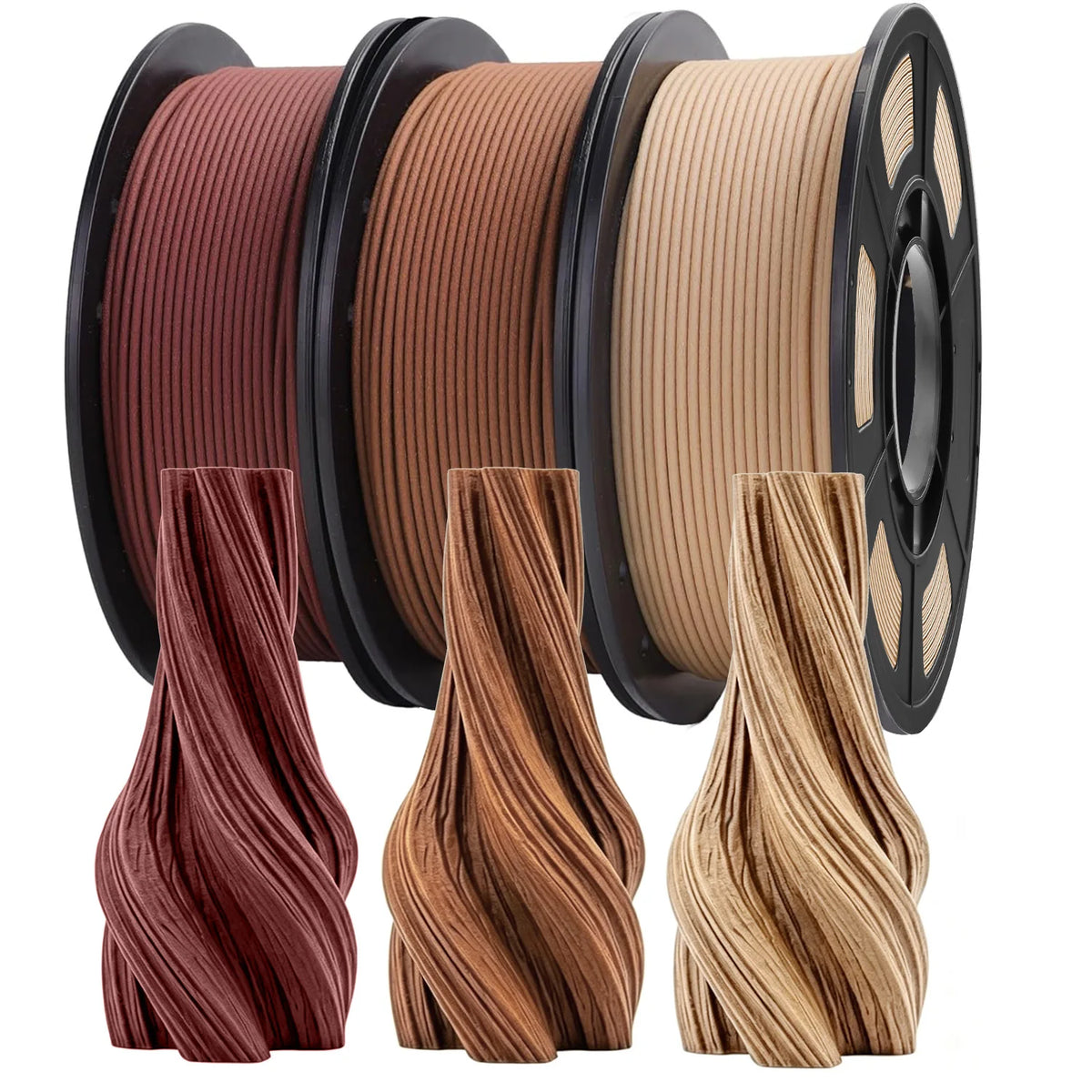 Premium Wood Texture PLA Filament 1.75mm | Natural Woodgrain Finish | Multiple Sizes