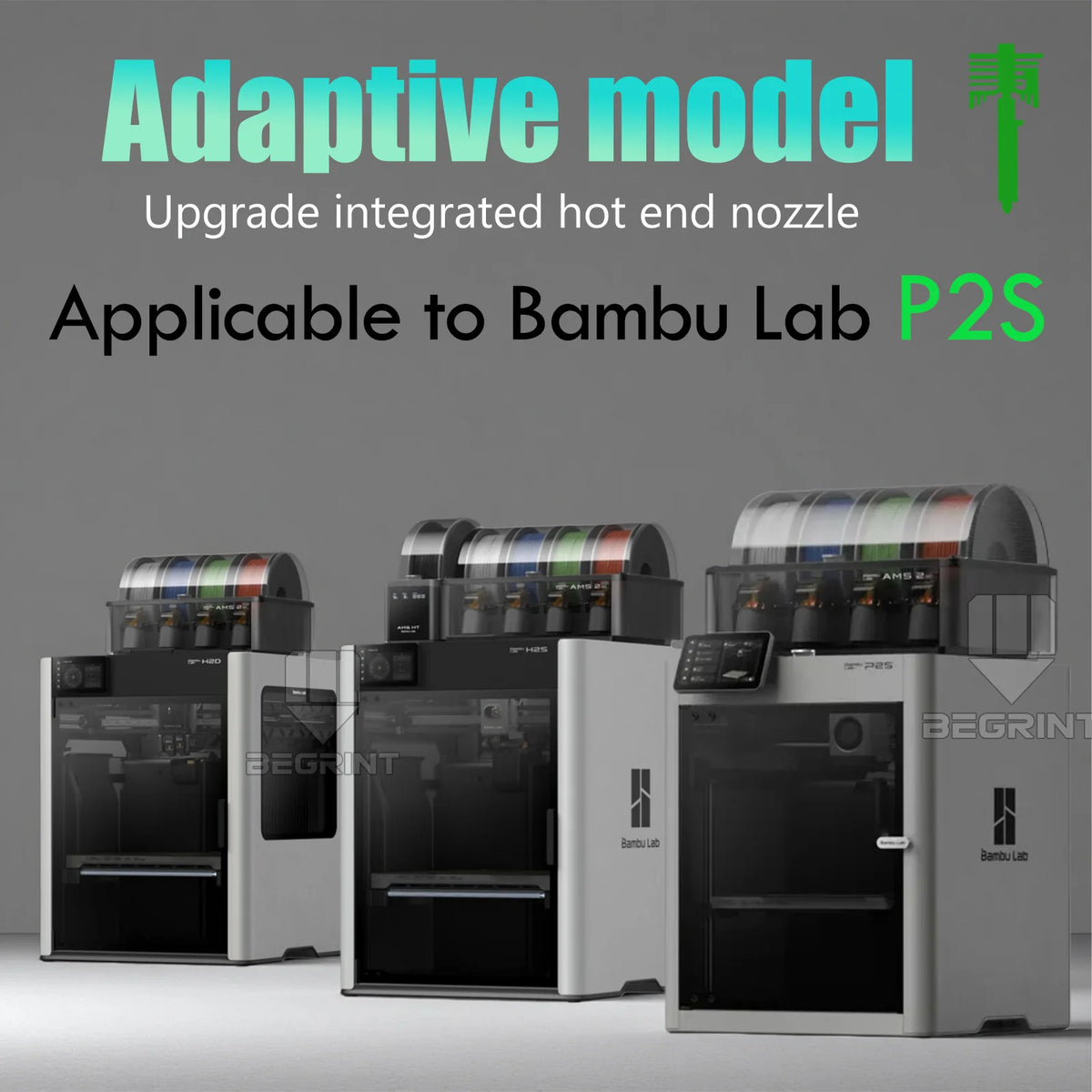 One-Piece Stainless Steel Hotend | For Bambu Lab P2S