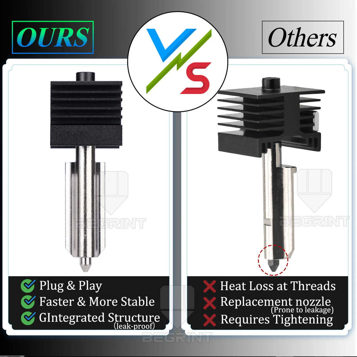 One-Piece Stainless Steel Hotend | For Bambu Lab P2S
