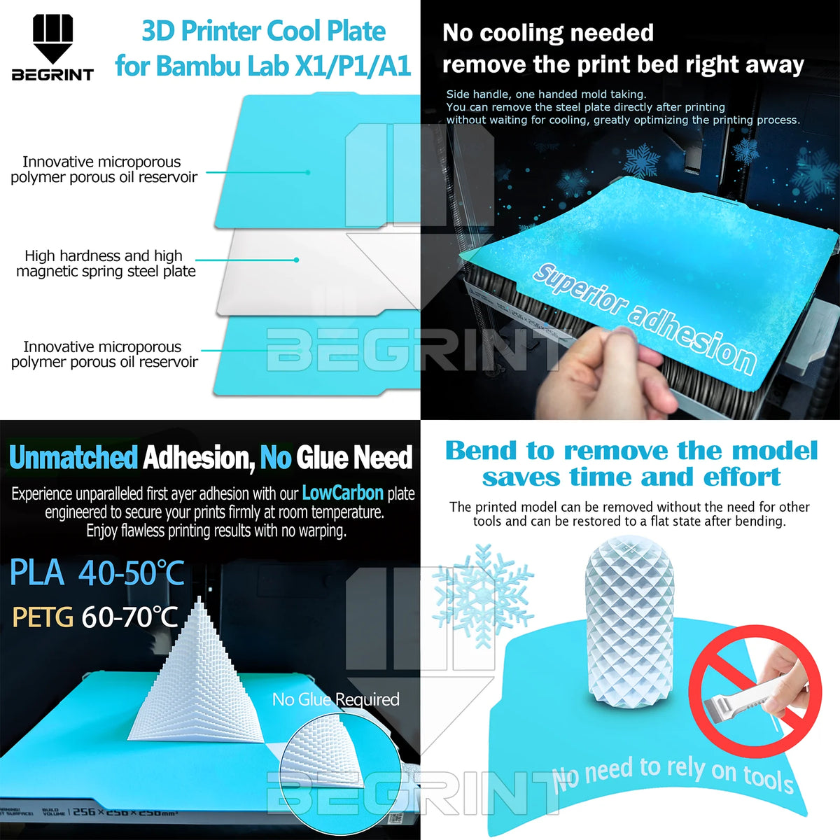 Double-Sided Textured PEI & PET Build Plate | For Bambu Lab (257x257mm)