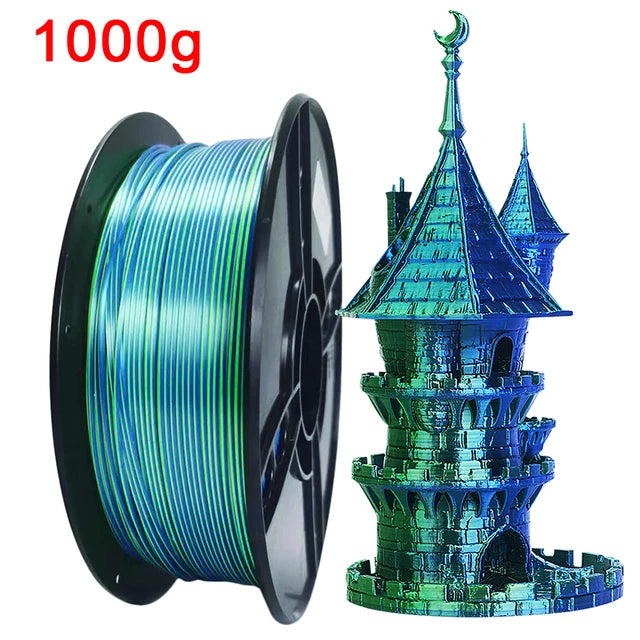 Organic Dual Color Silk PLA Filament 1.75mm | Two-Tone Pearlescent Finish