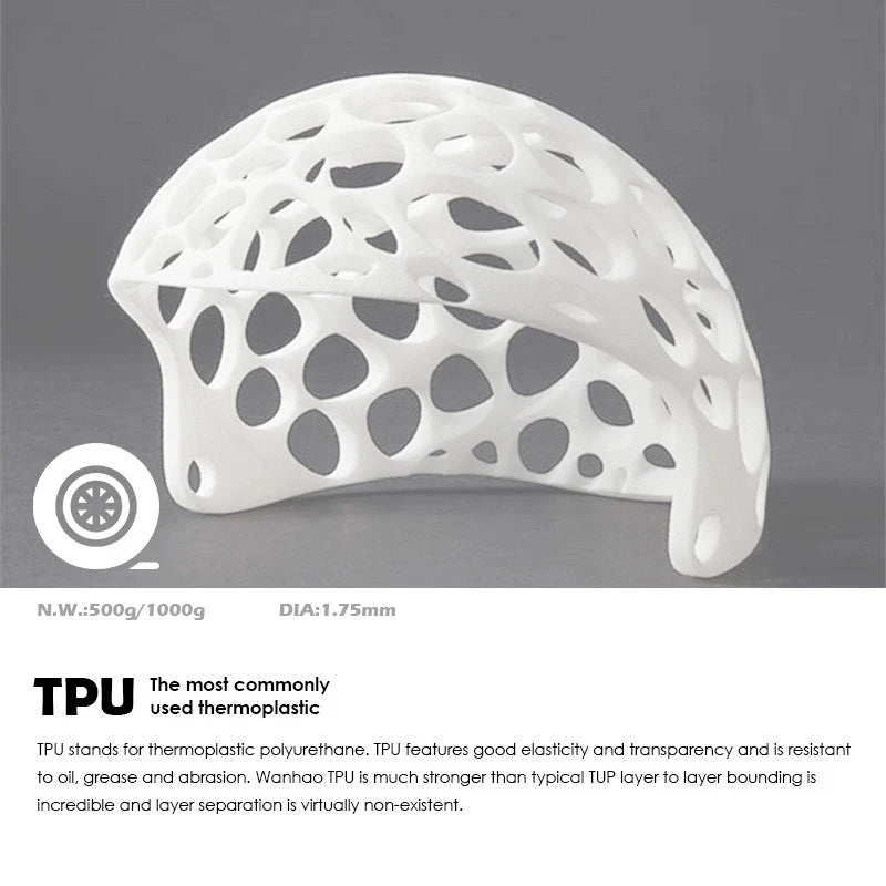 Premium 1KG TPU Flexible Filament 1.75mm | 95A Hardness | Glow Effect