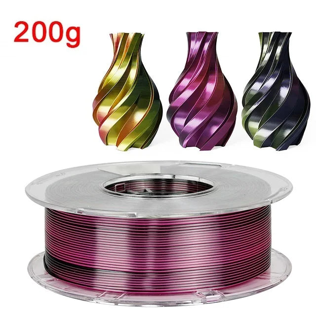 Premium Tricolor Silk PLA Filament 1.75mm | Color-Shifting Finish
