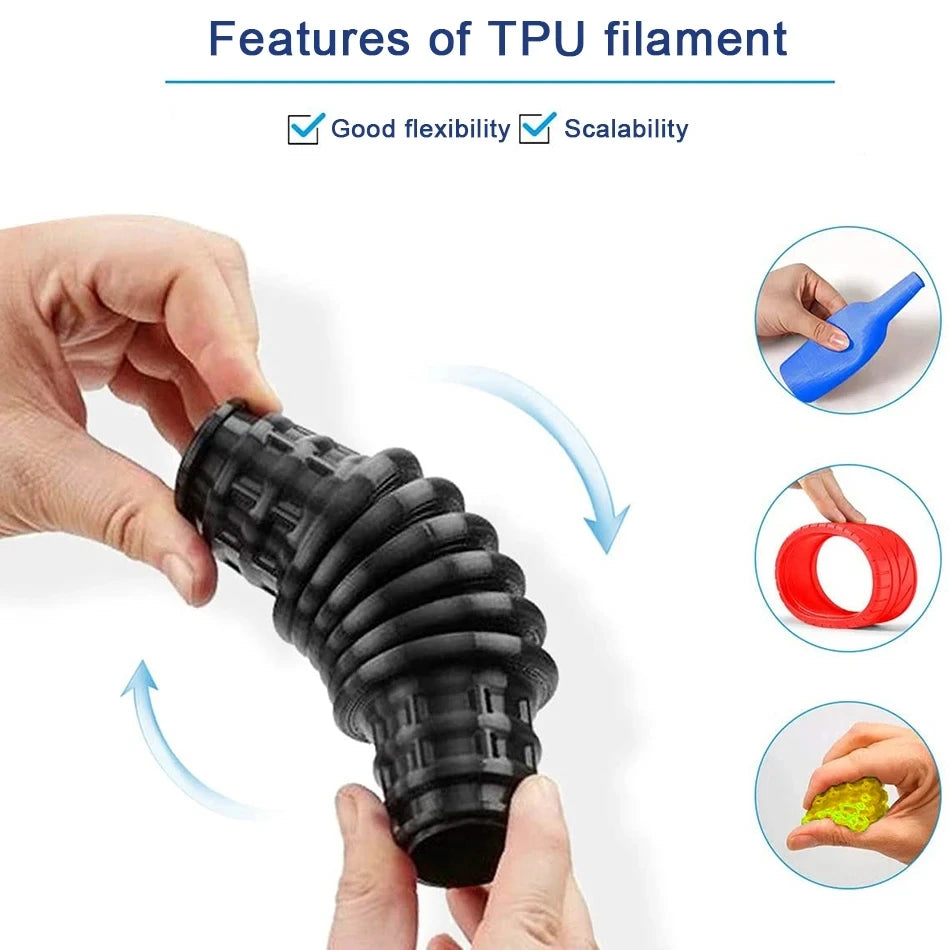 Premium 1KG TPU Flexible Filament 1.75mm | 95A Hardness | Glow Effect
