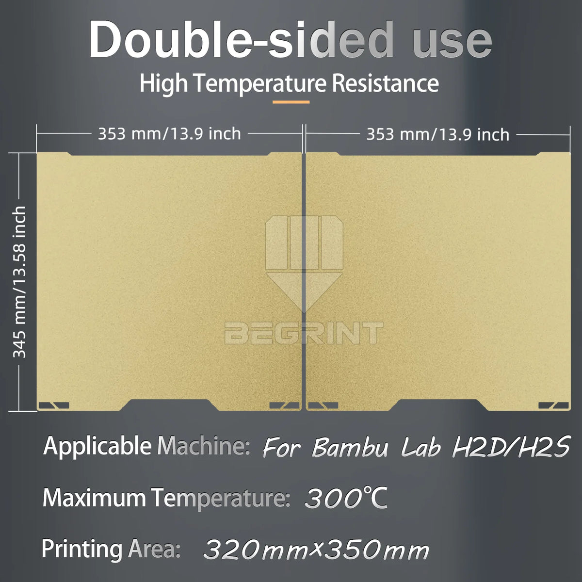 Double-Sided Build Plate | For Bambu Lab H2D