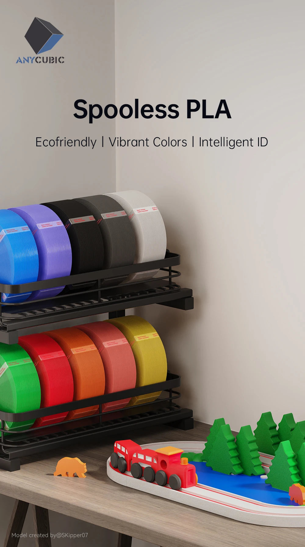 PLA Filament Refill 1.75mm | Eco-Friendly Spooless | 1KG Roll