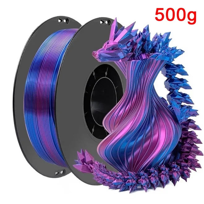 Organic Dual Color Silk PLA Filament 1.75mm | Two-Tone Pearlescent Finish