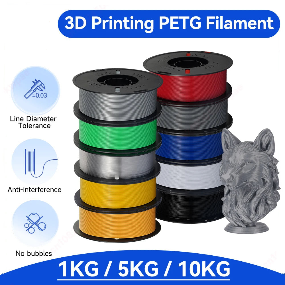 Premium PETG Filament 1.75mm | Eco-Friendly & Durable | 1KG, 5KG, 10KG
