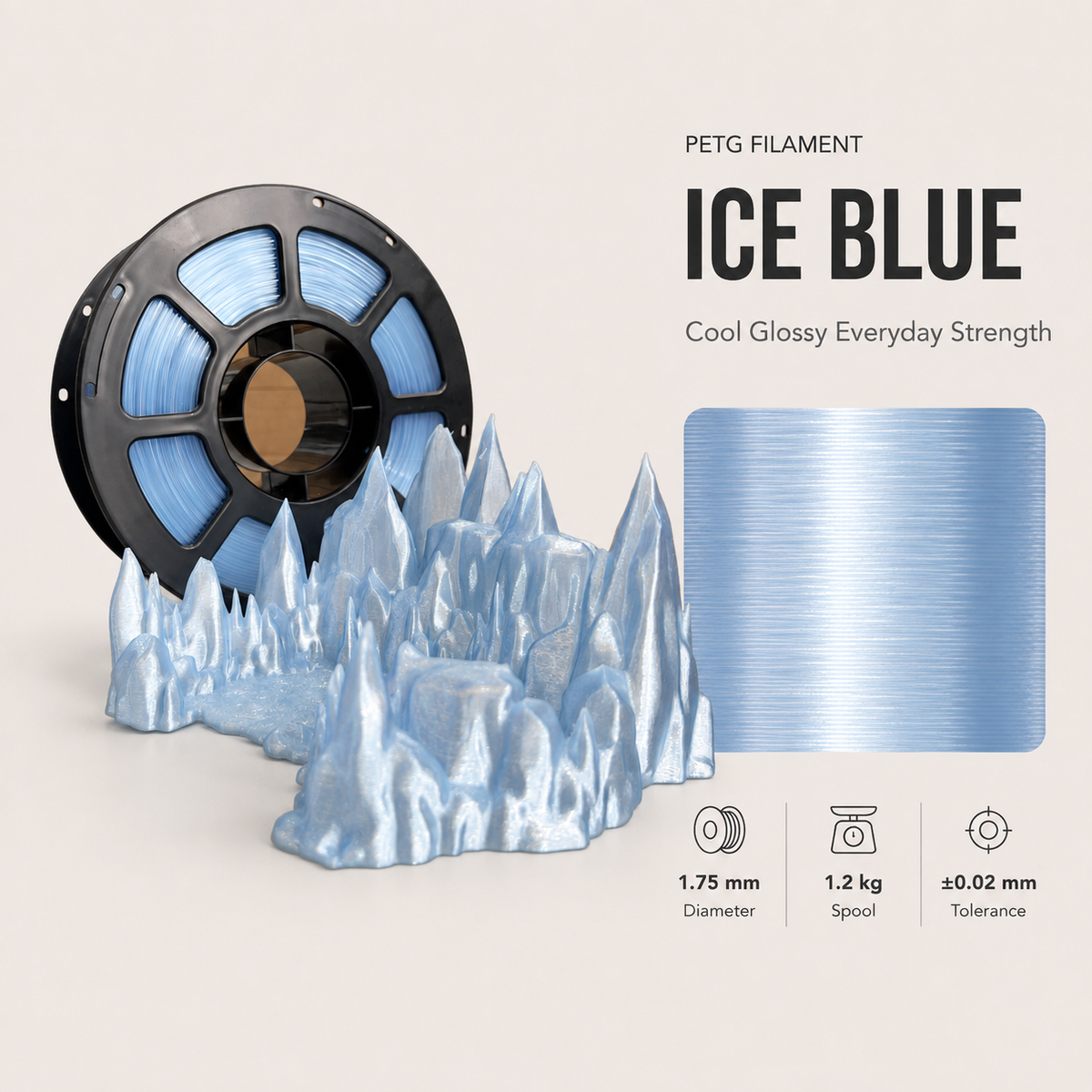 Premium PETG 3D Filament 1.75mm - Dual-Color Crystal Finish (1KG)