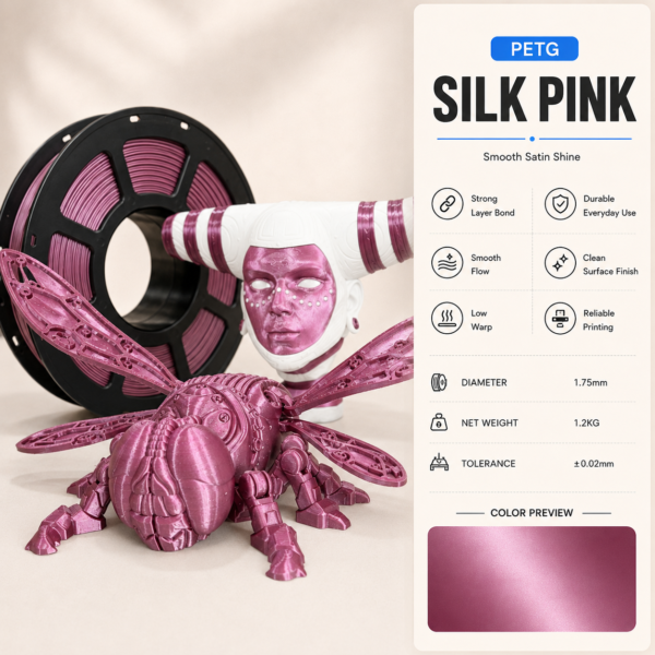 Premium PETG 3D Filament 1.75mm - Silk Finish (1KG)