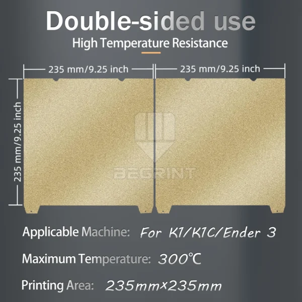S1214c7326f43438e9ec5a30088b6c843I.webp Double-Sided Build Plate | For Creality K1 & Ender (235x235mm)