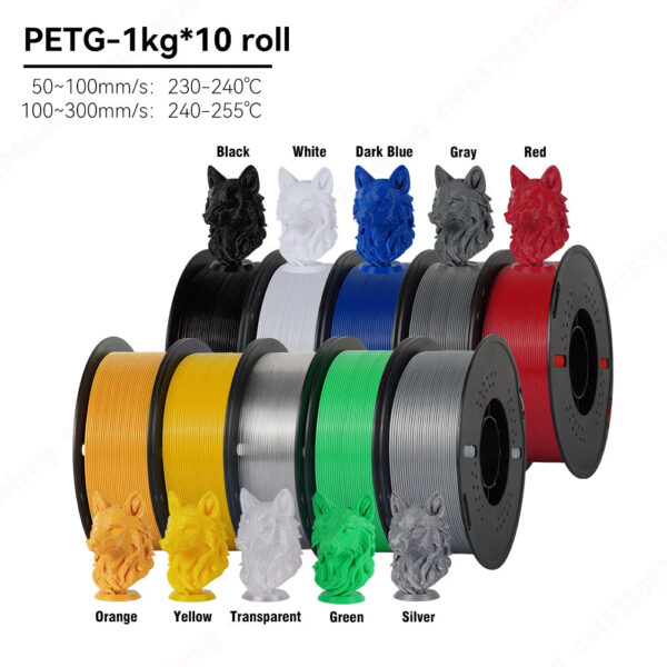 10KG PETG Filament Bundle 1.75mm | High Precision ±0.03mm