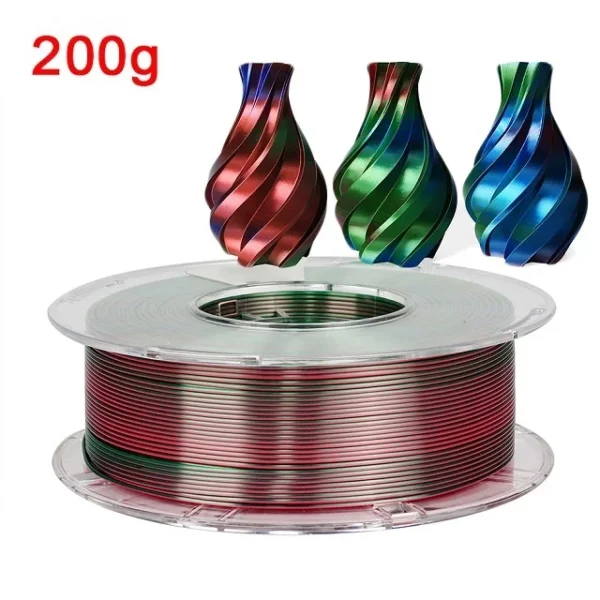 S302e3a486c08451ba7d301e267f316f82.webp Premium 100-200G Tricolor Silk PLA Filament 1.75mm | Tri-Color Pearlescent