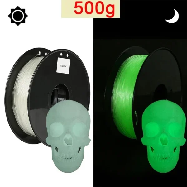 Premium 1KG TPU Flexible Filament 1.75mm | 95A Hardness | Glow Effect