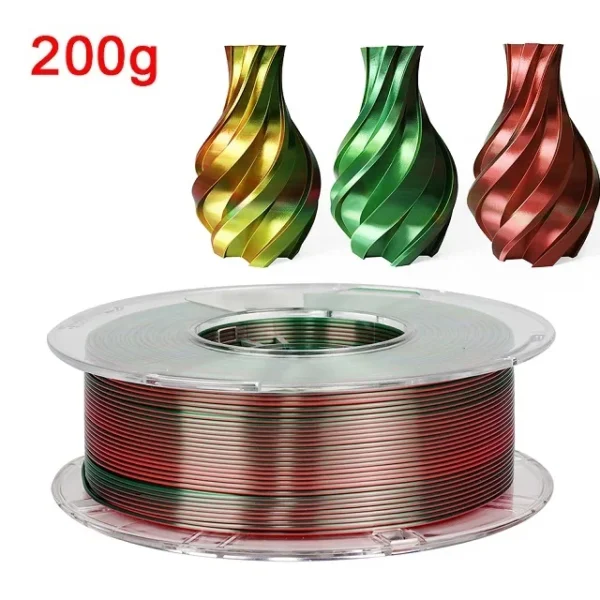 S81d765a9953541fdbae940c6a6b83c767.webp Premium 100-200G Tricolor Silk PLA Filament 1.75mm | Tri-Color Pearlescent