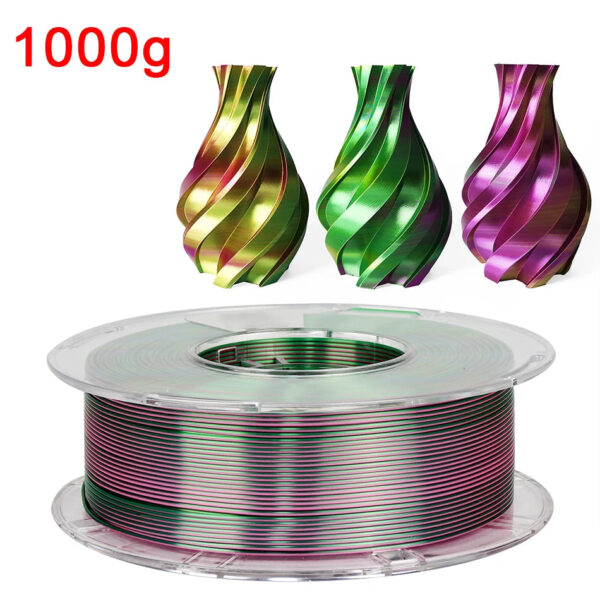 Premium Tricolor Silk PLA Filament 1.75mm | Color-Shifting Finish