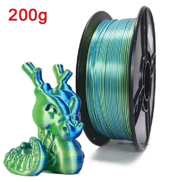 Sa86e6d0a62754e908fd044a23545e4f30.webp Premium 100-200G Tricolor Silk PLA Filament 1.75mm | Tri-Color Pearlescent