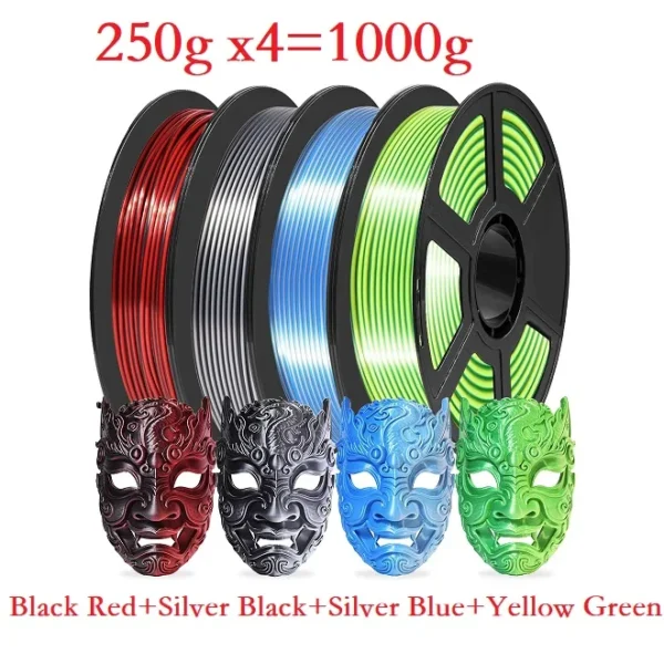 Premium Dual Color Silk PLA Filament 1.75mm | 200g-1KG | Two-Tone Finish