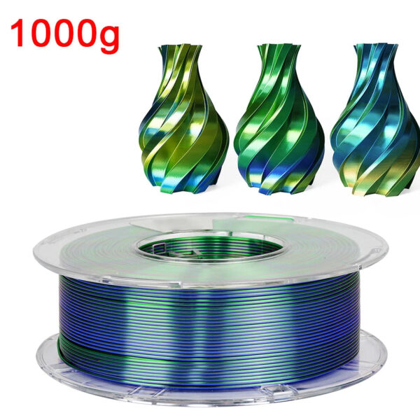 Premium Tricolor Silk PLA Filament 1.75mm | Color-Shifting Finish