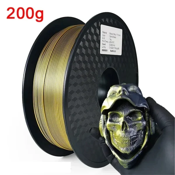 Scd4f2ee96c57420091c72b916de1120cw.webp Premium 100-200G Tricolor Silk PLA Filament 1.75mm | Tri-Color Pearlescent