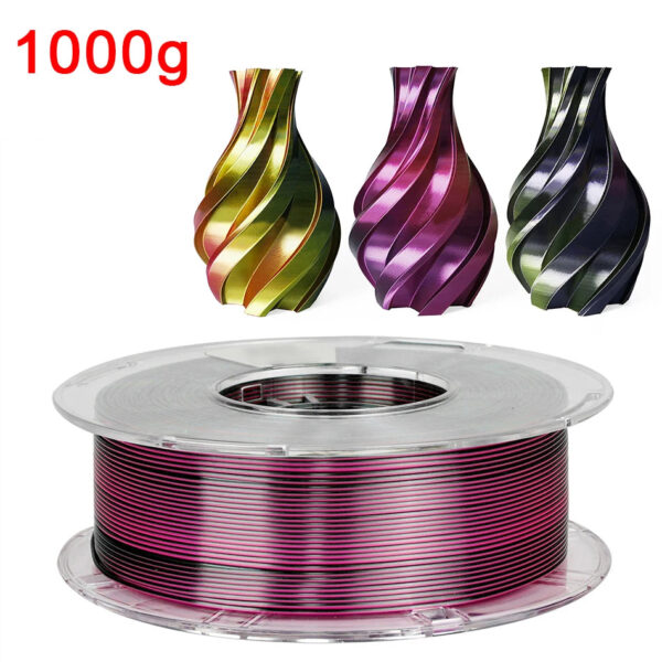 Premium Tricolor Silk PLA Filament 1.75mm | Color-Shifting Finish