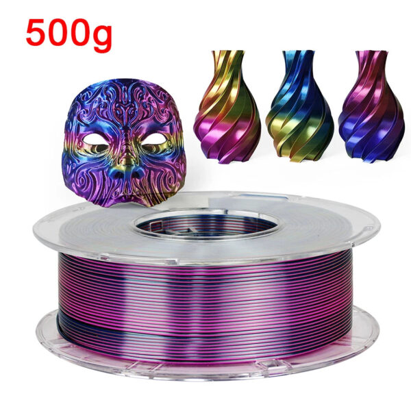 Premium Tricolor Silk PLA Filament 1.75mm | Color-Shifting Finish